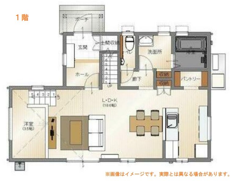 新田町モデルハウス １階間取図